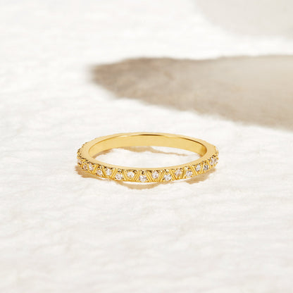 Arquette Gold-Tone & Crystal Band Ring