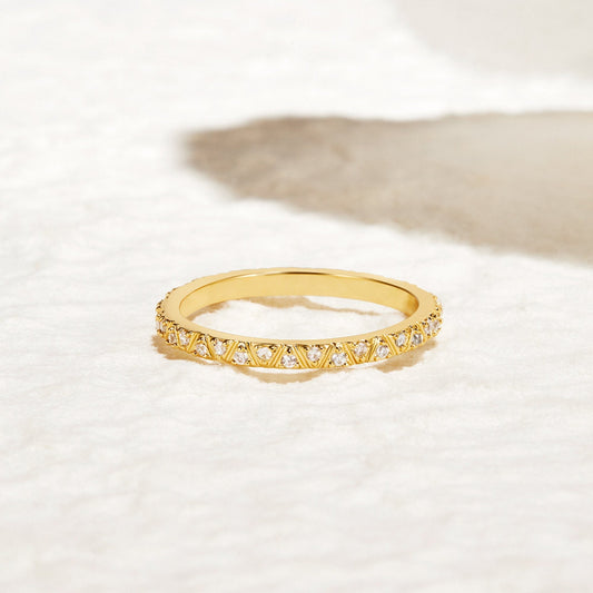 Arquette Gold-Tone & Crystal Band Ring