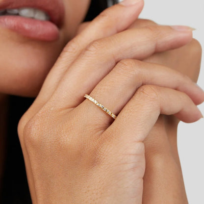 Arquette Gold-Tone & Crystal Band Ring