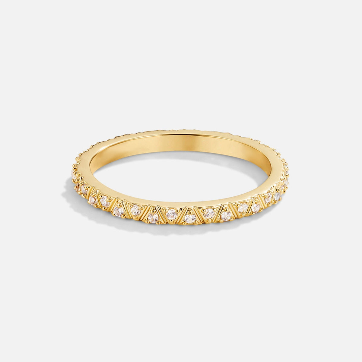 Arquette Gold-Tone & Crystal Band Ring