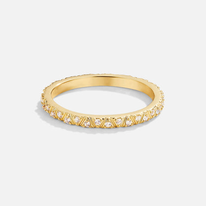 Arquette Gold-Tone & Crystal Band Ring