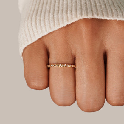 Arquette Gold-Tone & Crystal Band Ring
