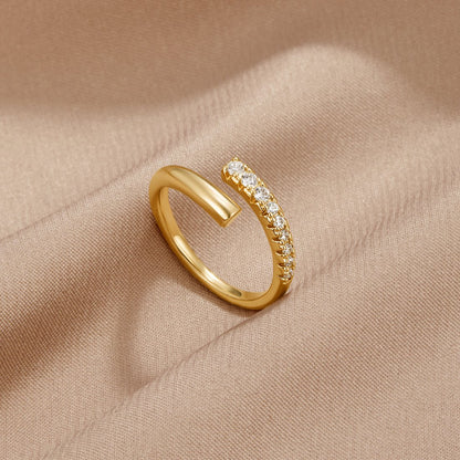 Arya Gold-Tone & Crystal Wrap Ring