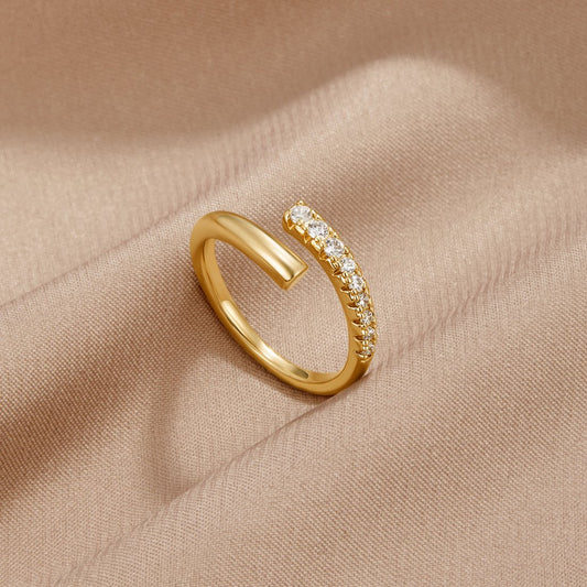 Arya Gold-Tone & Crystal Wrap Ring