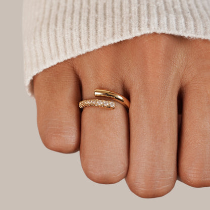 Arya Gold-Tone & Crystal Wrap Ring