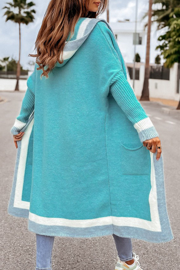 Long Hooded Cardigan Jacket for Fall and Winter