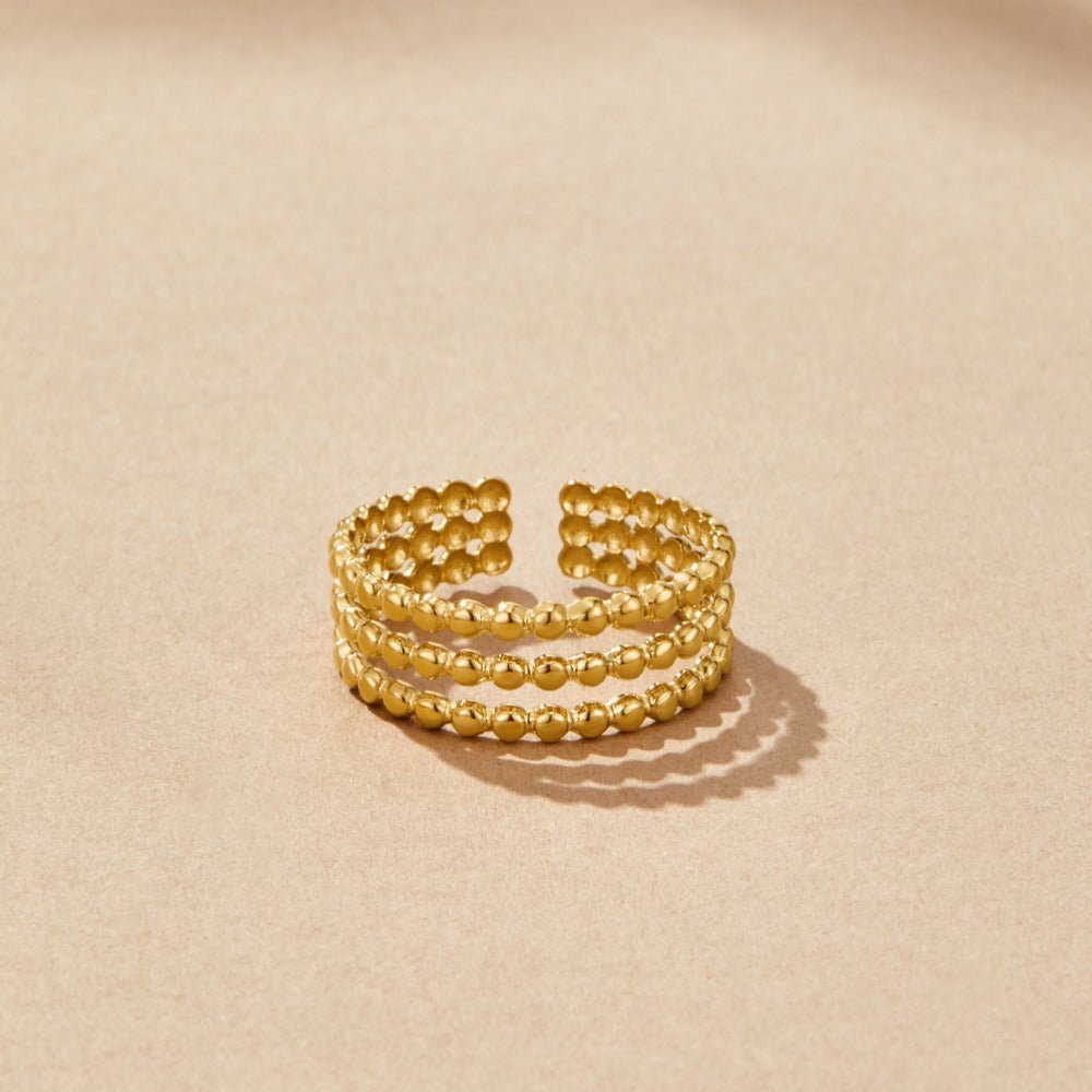 Beaded Ohio Gold-Tone Ring