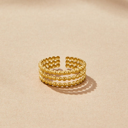 Beaded Ohio Gold-Tone Ring