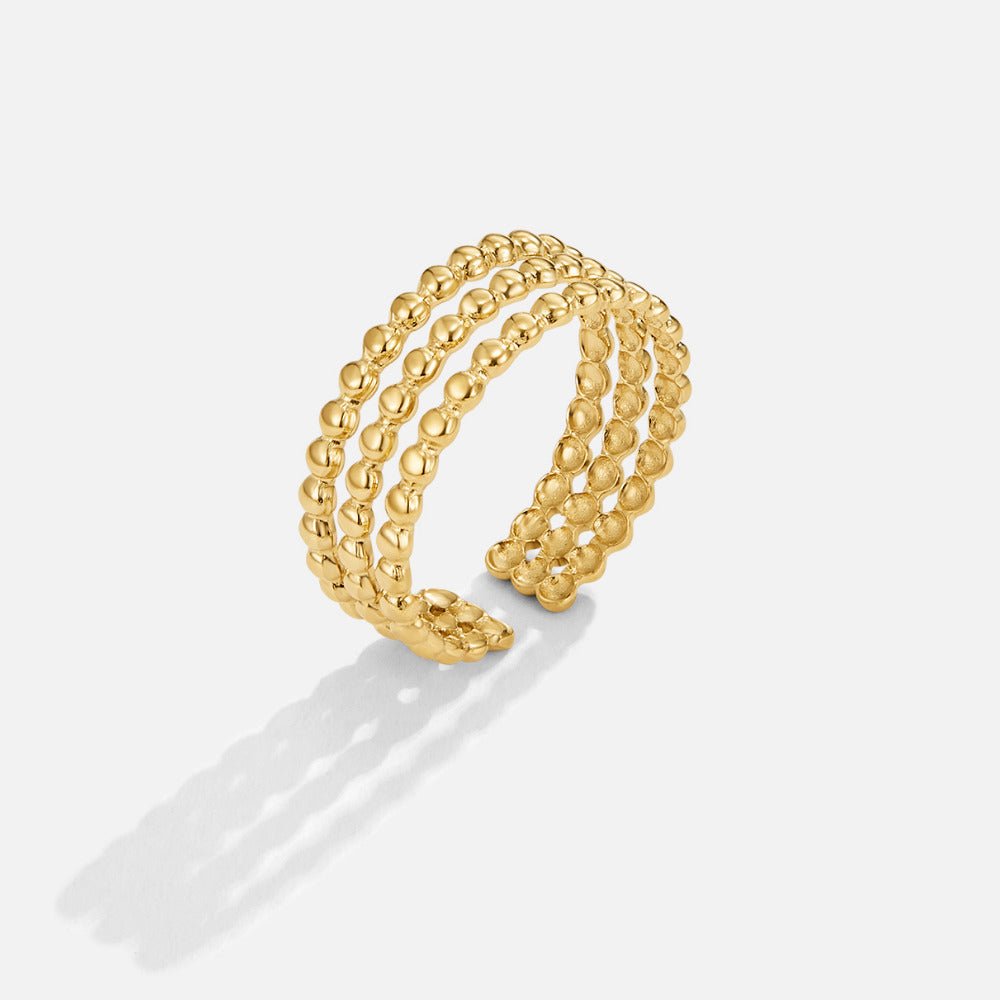 Beaded Ohio Gold-Tone Ring