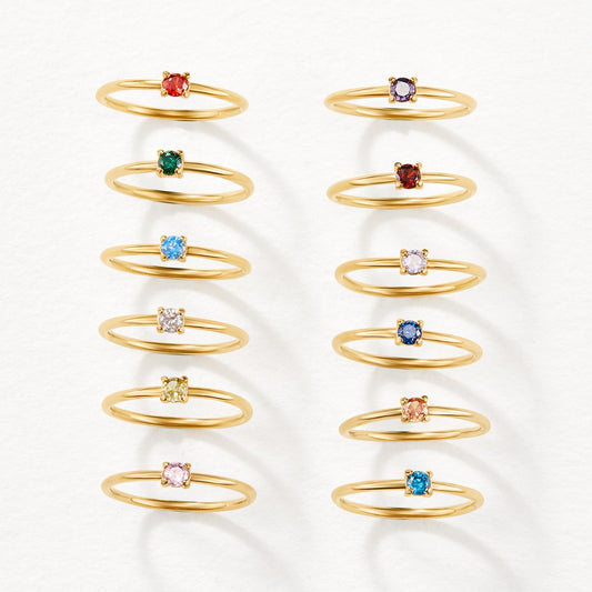 Birthstone Gold-Tone Rings