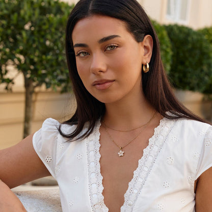 Blush Pink Sakura Bloom Gold-Tone Necklace