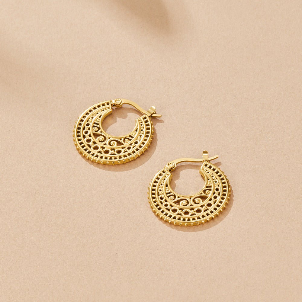 Boho Chic Gold-Tone Hoop Earrings