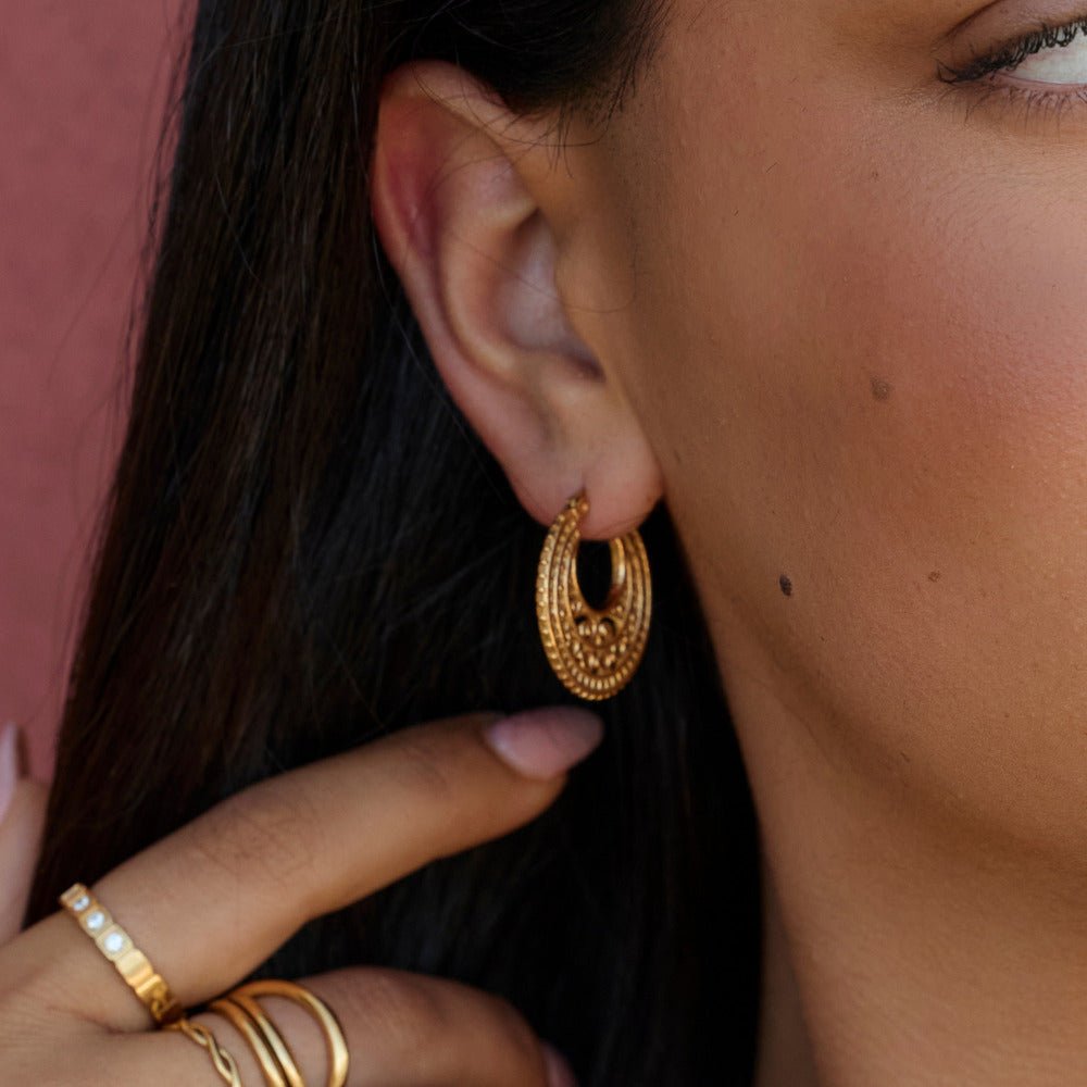 Boho Chic Gold-Tone Hoop Earrings