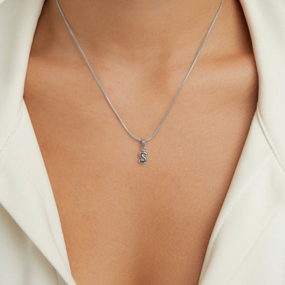 Bubble Letter Pendant Necklace