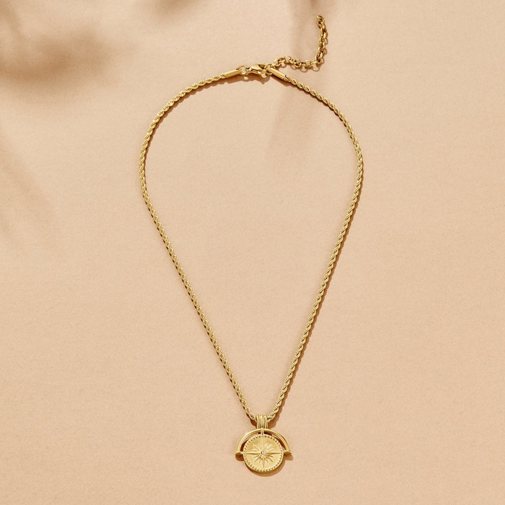 Celestial Gold-Tone Coin Necklace