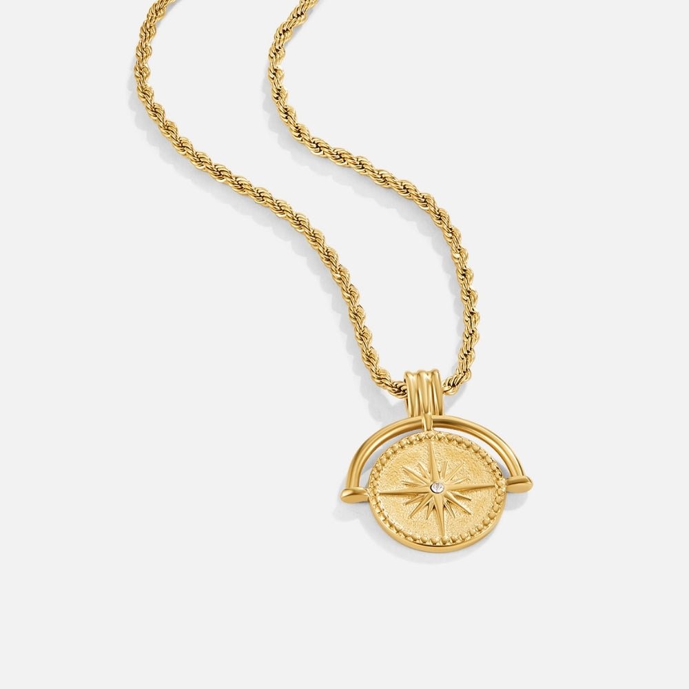 Celestial Gold-Tone Coin Necklace