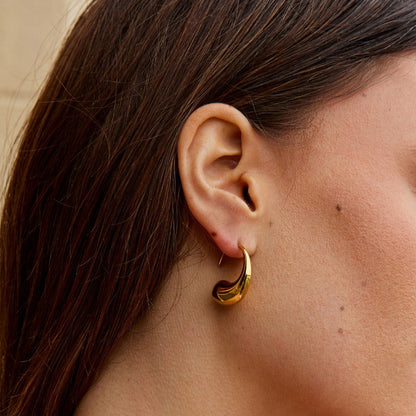 Chunky Gold-Tone Teardrop Earrings