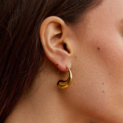 Chunky Gold-Tone Teardrop Earrings