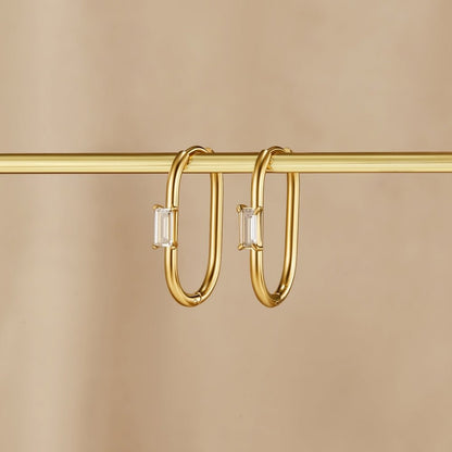 Crystal & Gold-Tone Diana Hoop Earrings