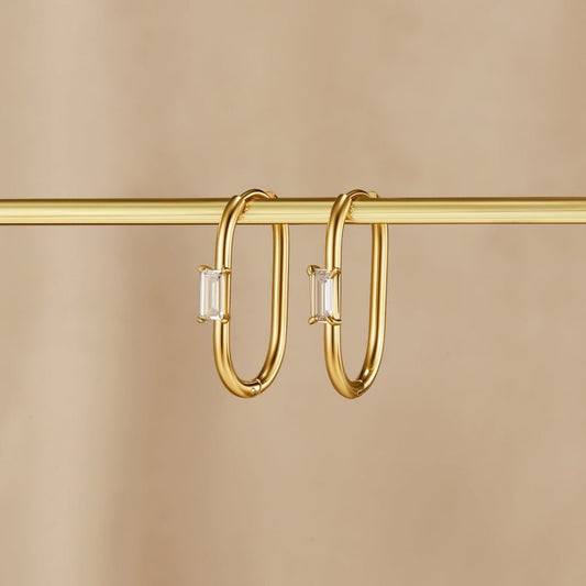 Crystal & Gold-Tone Diana Hoop Earrings