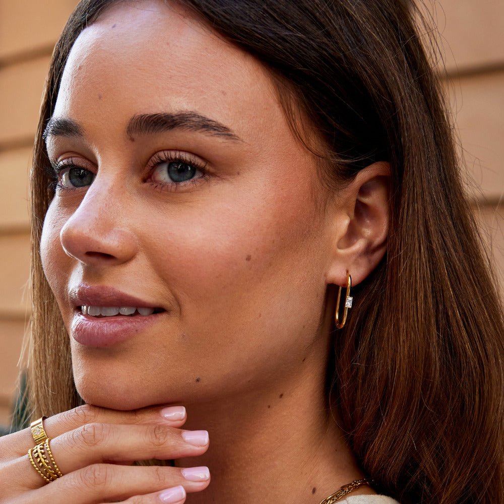 Crystal & Gold-Tone Diana Hoop Earrings
