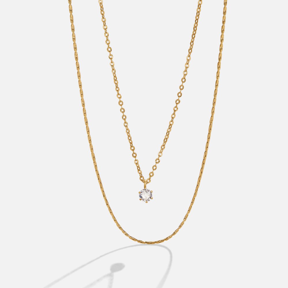 Dina Crystal & Gold-Tone Layered Necklace