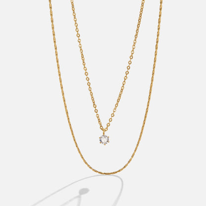 Dina Crystal & Gold-Tone Layered Necklace