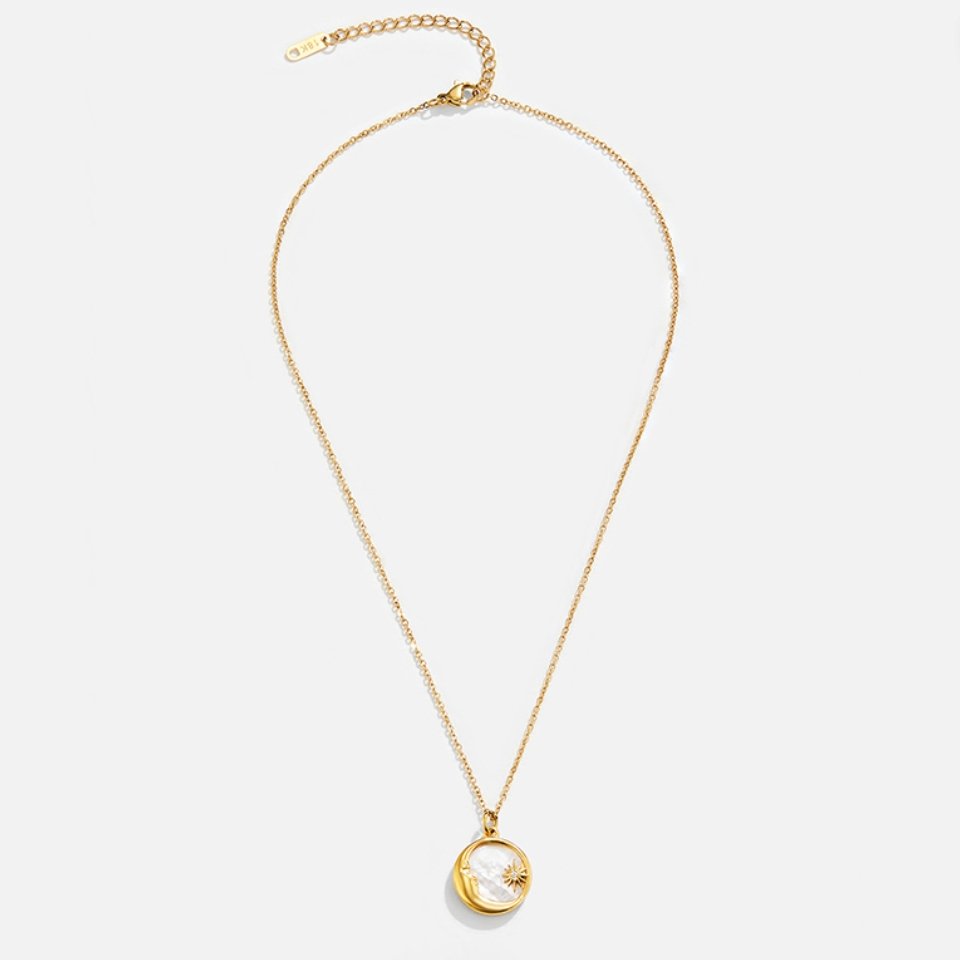 Dreaming in the Clouds Moon & Star Necklace