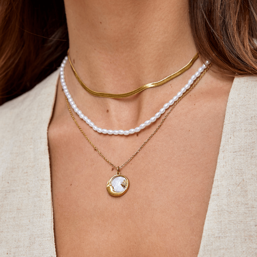Dreaming in the Clouds Moon & Star Necklace