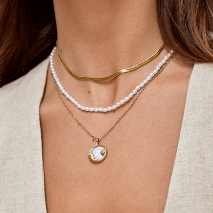 Dreaming in the Clouds Moon & Star Necklace