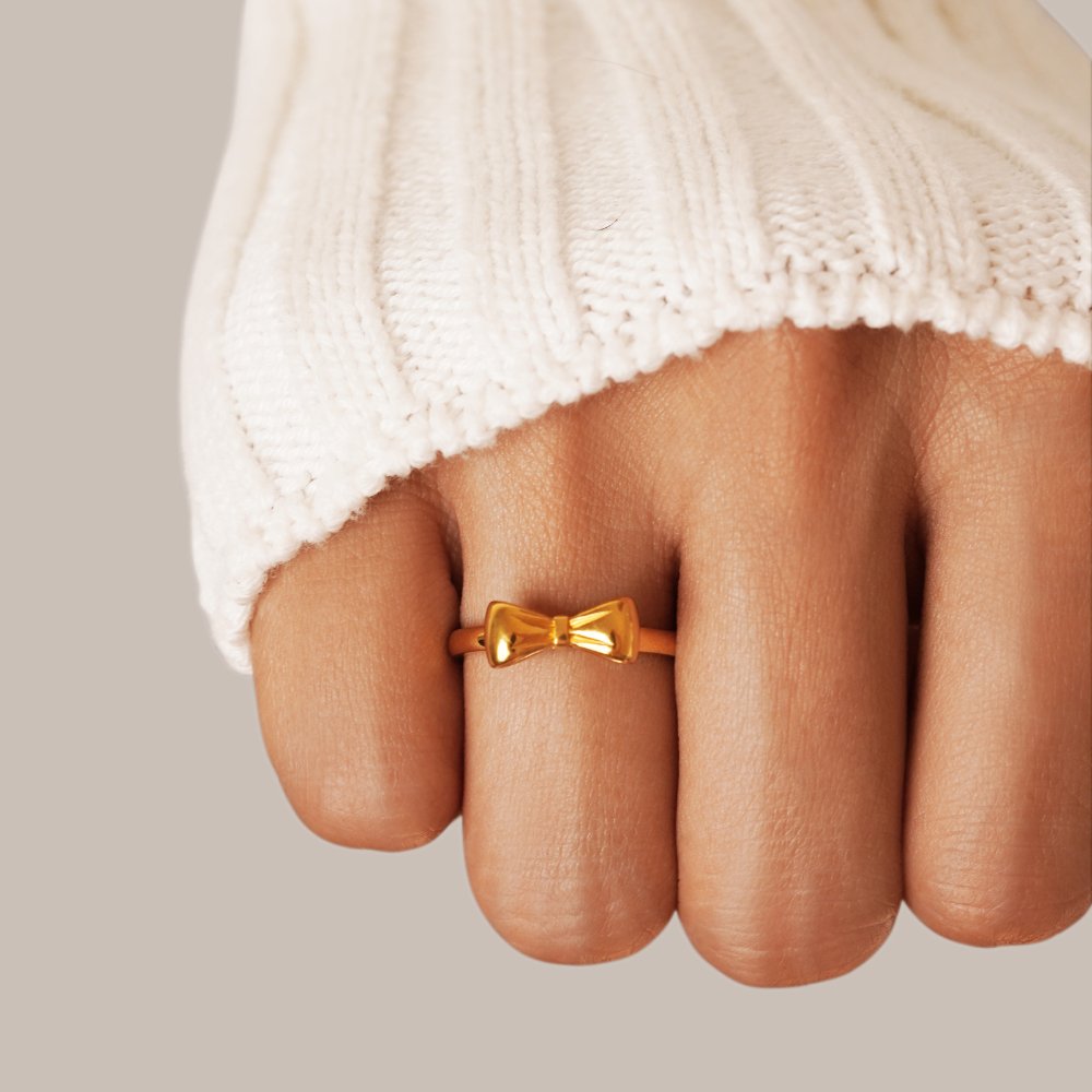 Ellie Gold-Tone Bow Ring