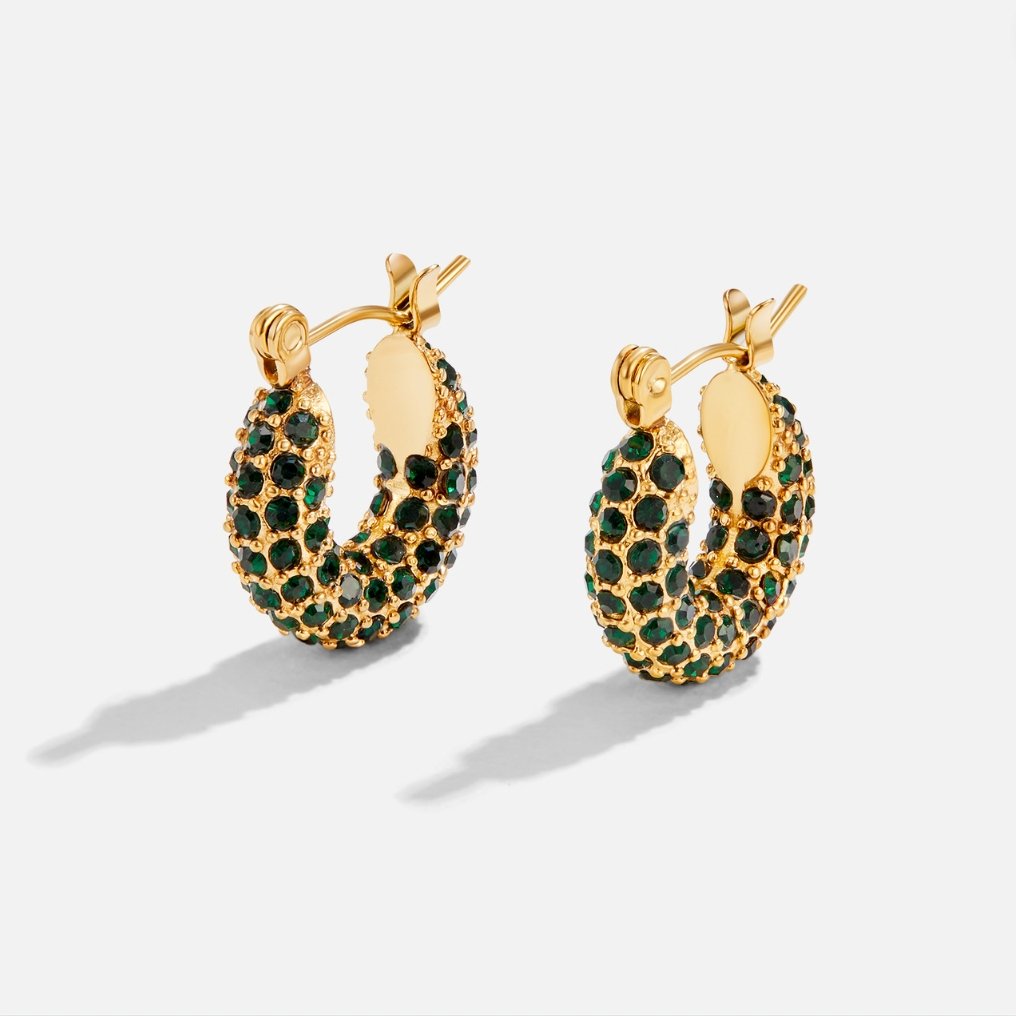 Emerald Green Beauty Hoop Earrings