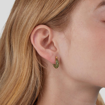 Emerald Green Beauty Hoop Earrings