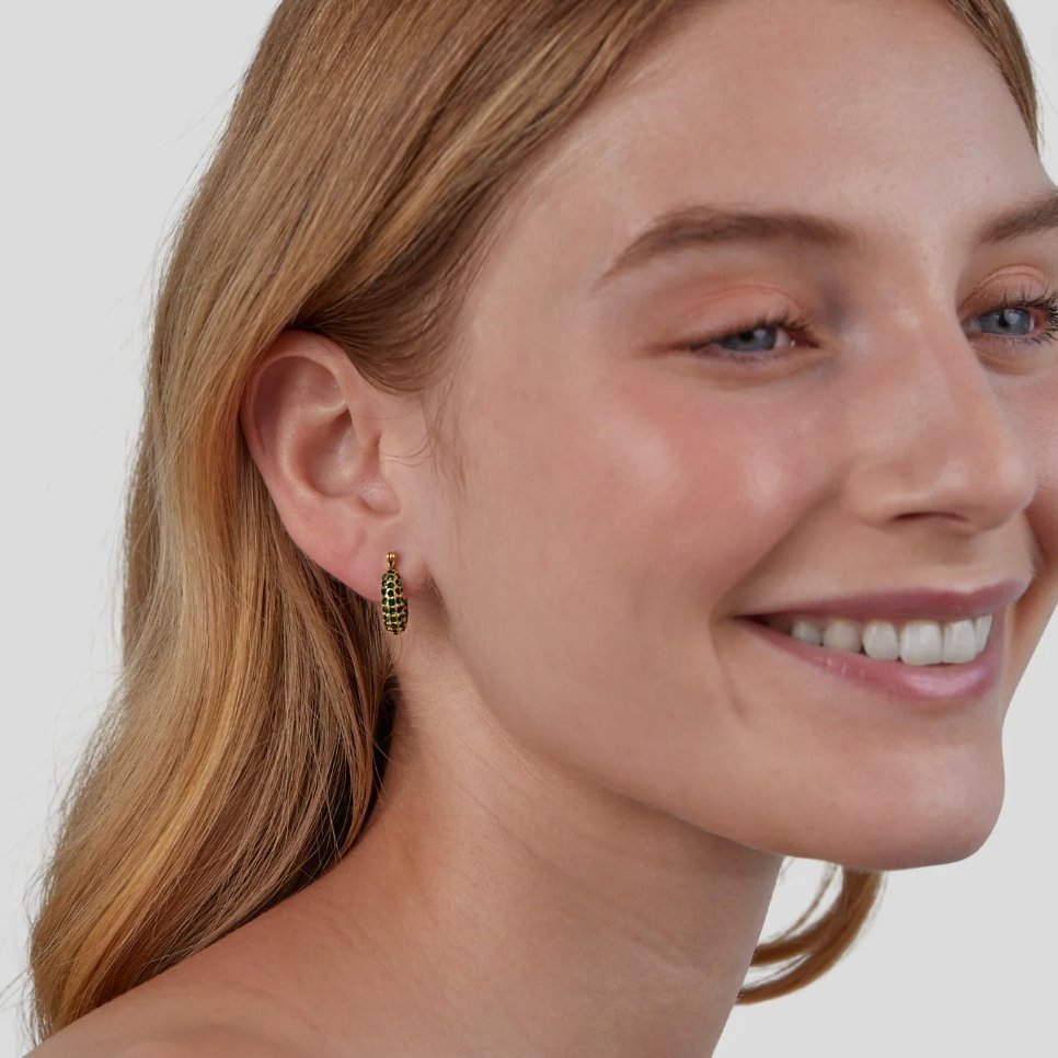 Emerald Green Beauty Hoop Earrings