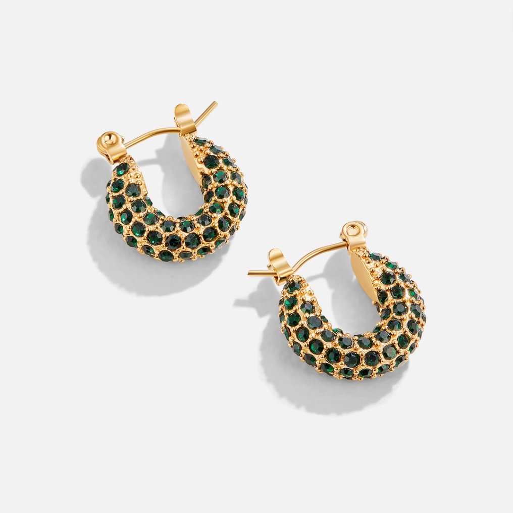 Emerald Green Beauty Hoop Earrings