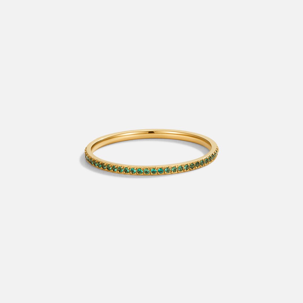 Emerald Green Eternity Crystal Ring