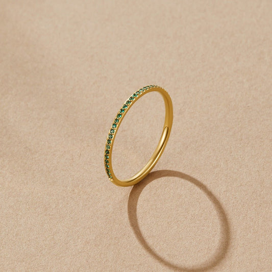 Emerald Green Eternity Crystal Ring