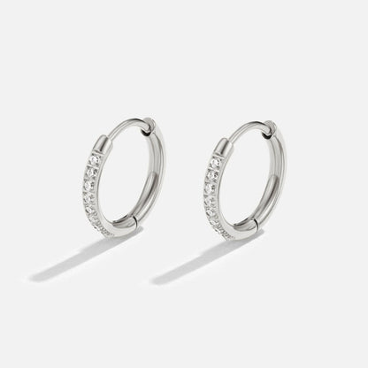 Eternity Hoop Earrings (Silver-Tone)