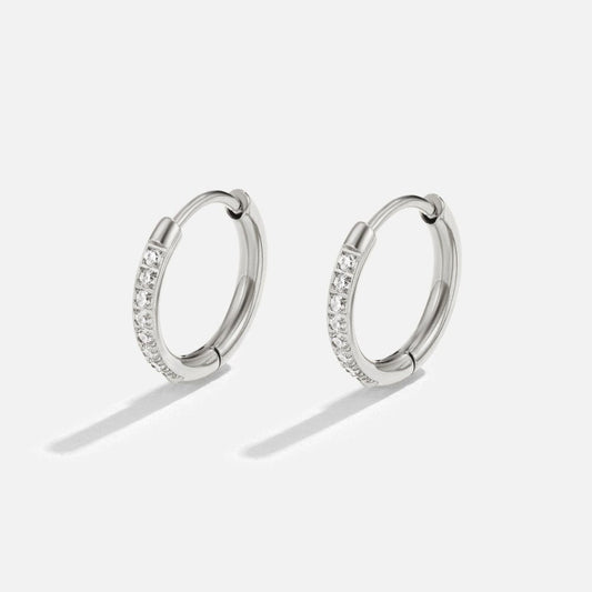 Eternity Hoop Earrings (Silver-Tone)