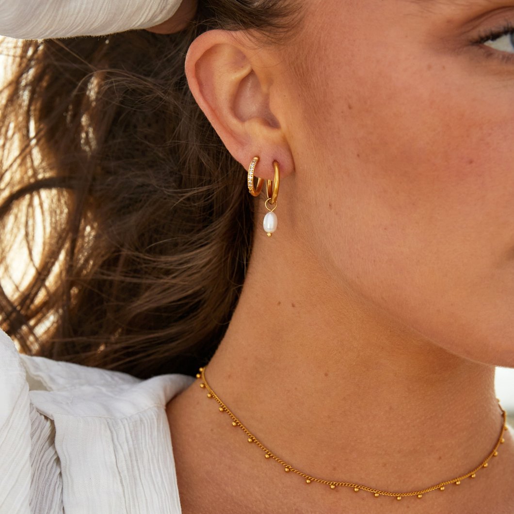 Eternity Hoop Earrings (Gold-Tone)