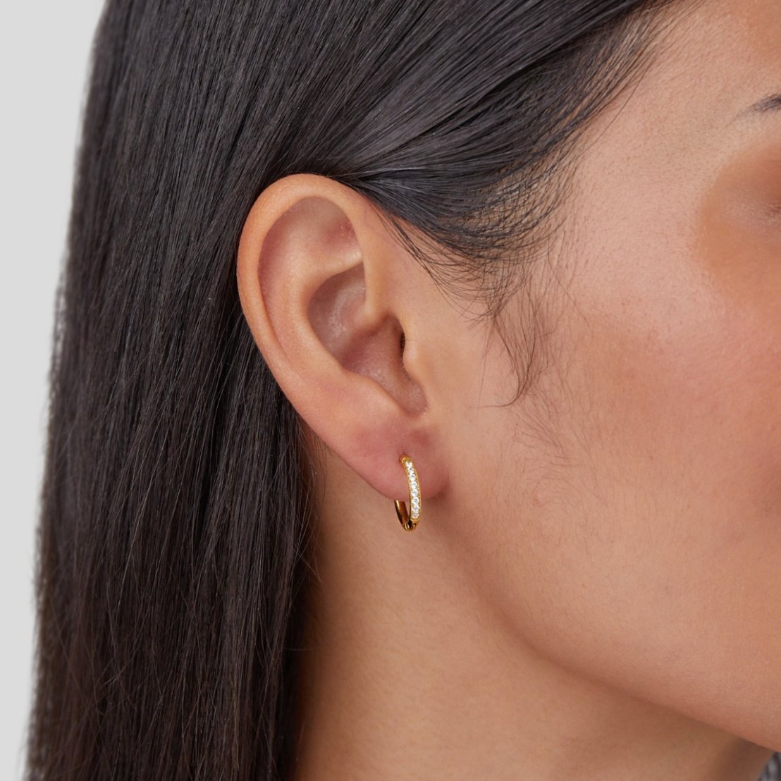 Eternity Hoop Earrings (Gold-Tone)