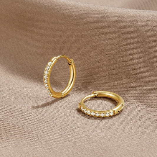 Eternity Hoop Earrings (Gold-Tone)