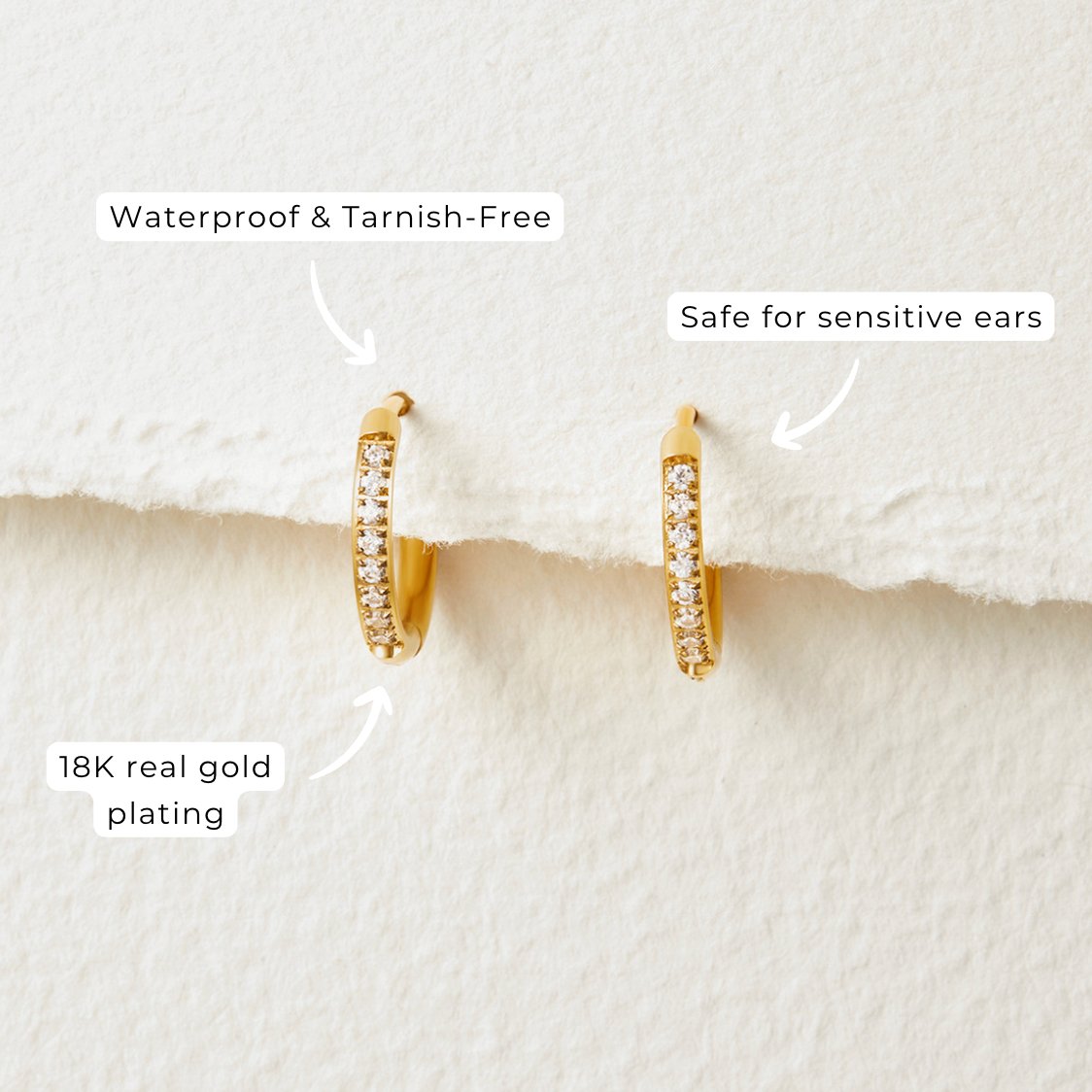 Eternity Hoop Earrings (Gold-Tone)