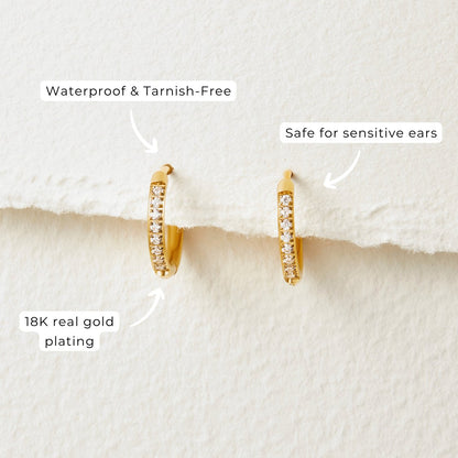 Eternity Hoop Earrings (Gold-Tone)