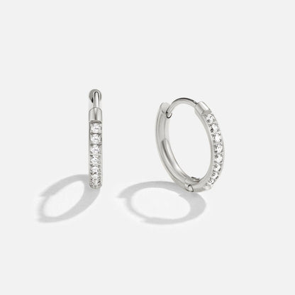 Eternity Hoop Earrings (Silver-Tone)