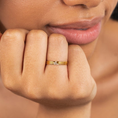 Eula Gold-Tone & Crystal Band Ring