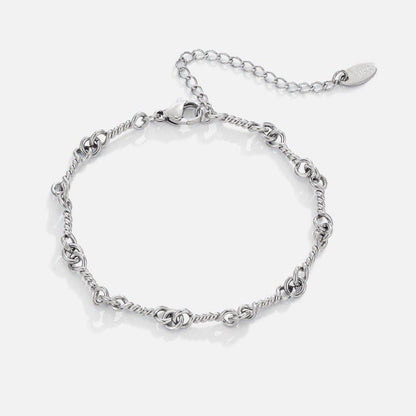 Figaro Silver-Tone Knot Chain Bracelet