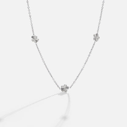 Flower Power Silver-Tone Chain Necklace