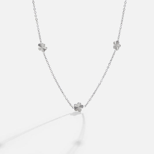 Flower Power Silver-Tone Chain Necklace