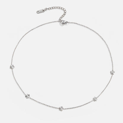 Flower Power Silver-Tone Chain Necklace